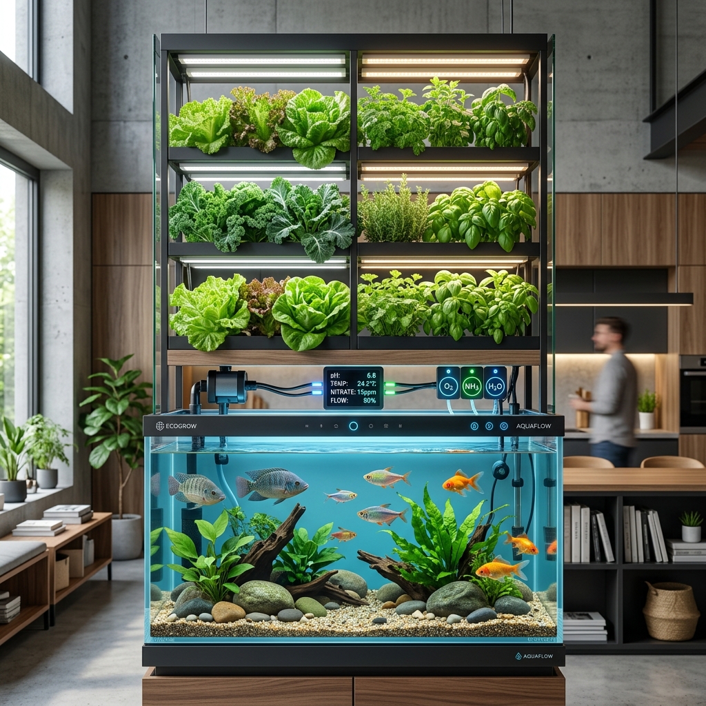 Futuristic AI Aquaponics Showcase
